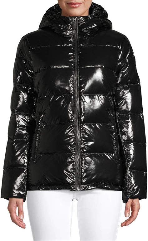 michael kors women's khaki quilted puffer full zip jacket|michael kors winter puffer coats.